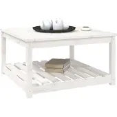 vidaXL Gartentisch Weiß 82,5x82,5x45 cm Massivholz Kiefer