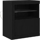 vidaXL LED-Sideboard Schwarz 60,5 x 37 x 67 cm Holzwerkstoff