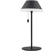 LINDBY LED-Akku-Tischleuchte Ilvi, schwarz, Alu, Ø 17,5 cm