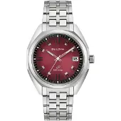 Bulova 96B401 Herrenuhr Jet Star Stahl/Weinrot