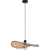 Eglo Hängelampe Marywell, Pendelleuchte über Esstisch, Esszimmerlampe Japanisch, Metall in Schwarz und Bambus in Natur, E27 Fassung, 50 x 34,5 cm