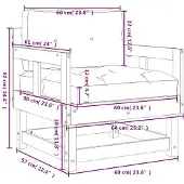 vidaXL Gartenstühle mit Kissen 2 Stk. Weiß Massivholz Kiefer