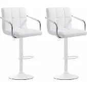 CLP 2er Set Barhocker Lucy V2 höhenverstellbar und drehbar weiß Gestell Farbe weiß
