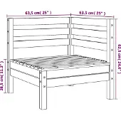 vidaXL Garten-Ecksofa Wachsbraun Massivholz Kiefer