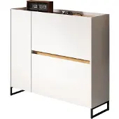 Die Möbelfundgrube Schuhschrank weiß Artisan Eiche 110 x 94 cm - DRIVE
