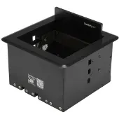 StarTech.com .com Kabelmanagement Box für Konverenztische - Konferenzraum AV - Konferenztisch Konnektivitätsbox, Kabelgehäuse, Tisch/Bank, Aluminium, Stahl, Schwarz