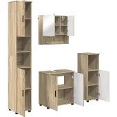 vidaXL Badezimmermöbel-Set 4 stk. Sonoma-Eiche 61 x 35 x 64 cm