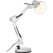 Brilliant Tischleuchte Henry | funktionelle Tischleuchte | Metall/Kunststoff | chrom | Kopf schwenkbar | 1x E27 max. 28 W