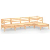 vidaXL 5-tlg. Garten-Lounge-Set Kiefer Massivholz