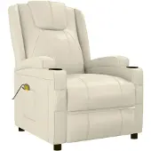 vidaXL Massagesessel Cremeweiß Kunstleder