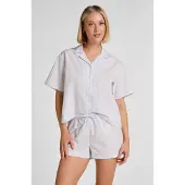 Hunkemoller Gestreifte Baumwollshorts Lila