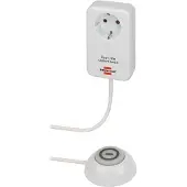 Brennenstuhl Eco Line Comfort Switch Adapter EL CSA 1, Steckdose mit beleuchtetem Fußschalter, 3500 W, erhöhter Berührungsschutz, L 82 x B 82 x T 82 mm, weiß