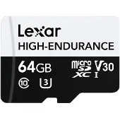 Lexar High-Endurance, 64 GB, MicroSDXC, Klasse 10, UHS-I, Class 3 (U3), V30