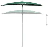 vidaXL Halb-Sonnenschirm mit Mast 180x90 cm Grün