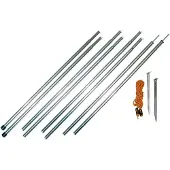 Eurotrail Markisengestänge 20 mm 200 cm aluminiumgrau 4-teilig