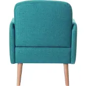 Meet by Paperflow Sessel Brooks, Massivholz, Retro-Design, gepolstert, Stoffbezug, blau