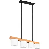 RL LIVE YOUR LIGHT Reality Leuchten Pendelleuchte Cameron R30654001, Metall Schwarz matt, Stoffschi