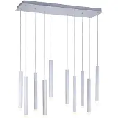 JUST LIGHT LED Pendelleuchte, Alu, Weiß, 10-Flammig