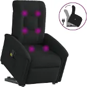 vidaXL Hochwertig Massagesessel mit Aufstehhilfe Schwarz Stoff 3303266