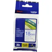 Brother Schriftbandkassette TZe-243, selbstklebend, L 8 m x B 18 mm, weiß/blau