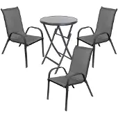 Mojawo Elegantes 4-teiliges Bistro-Set für Garten, Balkon & Terrasse