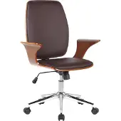 CLP Bürostuhl Burbank Höhenverstellbar walnuss/braun Material Kunstleder