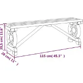 vidaXL Gartenbank 115 cm Massivholz Tanne
