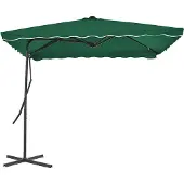 vidaXL Sonnenschirm mit Stahl-Mast 250x250 cm Grün