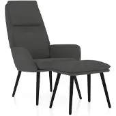 vidaXL Relaxsessel mit Hocker Dunkelgrau Stoff