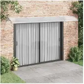 vidaXL Türvordach Grau und Transparent 400x75 cm Polycarbonat