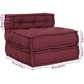 vidaXL Modulare Sofagarnitur Stoff Kastanienbraun 210 x 140 x 56 cm