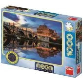 Dino Puzzle Neon Legepuzzle Angel Castle 1000 Teile Glow in the Dark