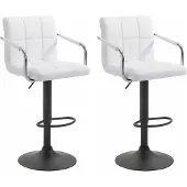 CLP 2er Set Barhocker Lucy V2 höhenverstellbar und drehbar weiß Gestell Farbe schwarz