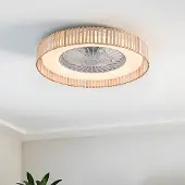 LumenXL Deckenventilator Cakir mit LED - hellbrauner Bambusschirm