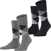 Burlington Socken "Everyday Argyle", Herren, Gr. 40-46, Sockengröße, light graumelange, Baumwollmischung, Argyle-Muster, normal, Socken Socken, Einheitsgröße 40-46, klassisches Argyle-Muster