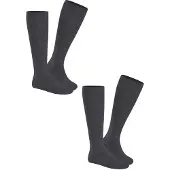 Hudson Kniestrümpfe "ONLY 2-PACK", Herren, Gr. 39-42, grau, meliert, Baumwollmischung, normal, Socken Kniestrümpfe, Komfortbund mit weitem Fußausschnitt