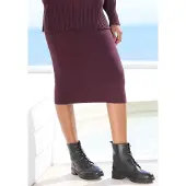LASCANA Strickrock "mit elastischem Bund in Midilänge" bequemer Midirock aus weichem Strick, Herbstrock mit schmaler Form