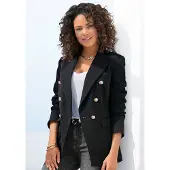 LASCANA Longblazer "mit goldfarbenen Knöpfen und Pattentaschen" modischer Damenblazer, eleganter Business-Look, festlich