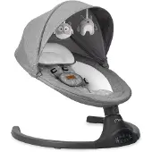 Momi KENANI – Elektrische Babywippe mit Bluetooth, Fernbedienung & Musik, 5 Stufen – inkl. Moskitonetz – Dunkelgrau