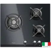 Whirlpool AKT 404/NB, Schwarz, Integriert, Gaskochfeld, Glas, 3 Zone(n), 3 Zone(n)