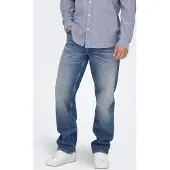 Only & Sons Straight-Jeans "ONSEDGE PERFORMANCE LB 3816 DOT DNM NOOS" Baumwollmischung, straight fit