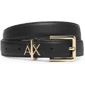 Armani Exchange für Damen. 9411824R75900020 Schwarzer Ledergürtel (75cm), Lässig, Klassisch