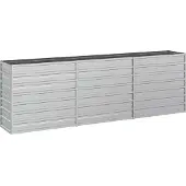 vidaXL Garten-Hochbeet 240x40x77 cm Verzinkter Stahl Silbern