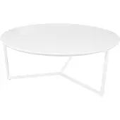 FineBuy Design Couchtisch 80 cm Rund Weiß Matt lackiert Moderner Wohnzimmertisch MDF Holz Lounge Sofa Tisch Metall Gestell