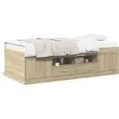 vidaXL Tagesbett mit Schubladen ohne Matratze Sonoma-Eiche 90x200 cm
