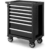 HBM Werkzeugwagen mit 7 Schubladen, 76,5 cm, schwarz
