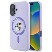 Karl Lagerfeld KLHMP16MSCMKCRHU iPhone 16 Plus fioletowy/purple HC MagSafe Silicone KC Heads Ring