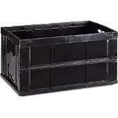 Relaxdays Profi Klappbox, stabil, Gewerbe, hochwertiger Kunststoff, Qualität, 60L, Kiste, 31,5 x 58,5 x 40 cm, schwarz