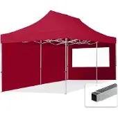 TOOLPORT 3x6m Aluminium Faltpavillon, inkl. 2 Seitenteile, rot