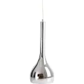 Näve Pendelleuchten - Pendelleuchte "VASO" D: ca. 16cm / chrom, Hängelampe im Retro Style, aus Metall und Glas in anthrazit, 143 cm hoch, Ø 16 cm, E27-Fassung